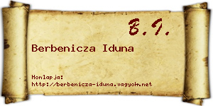 Berbenicza Iduna névjegykártya